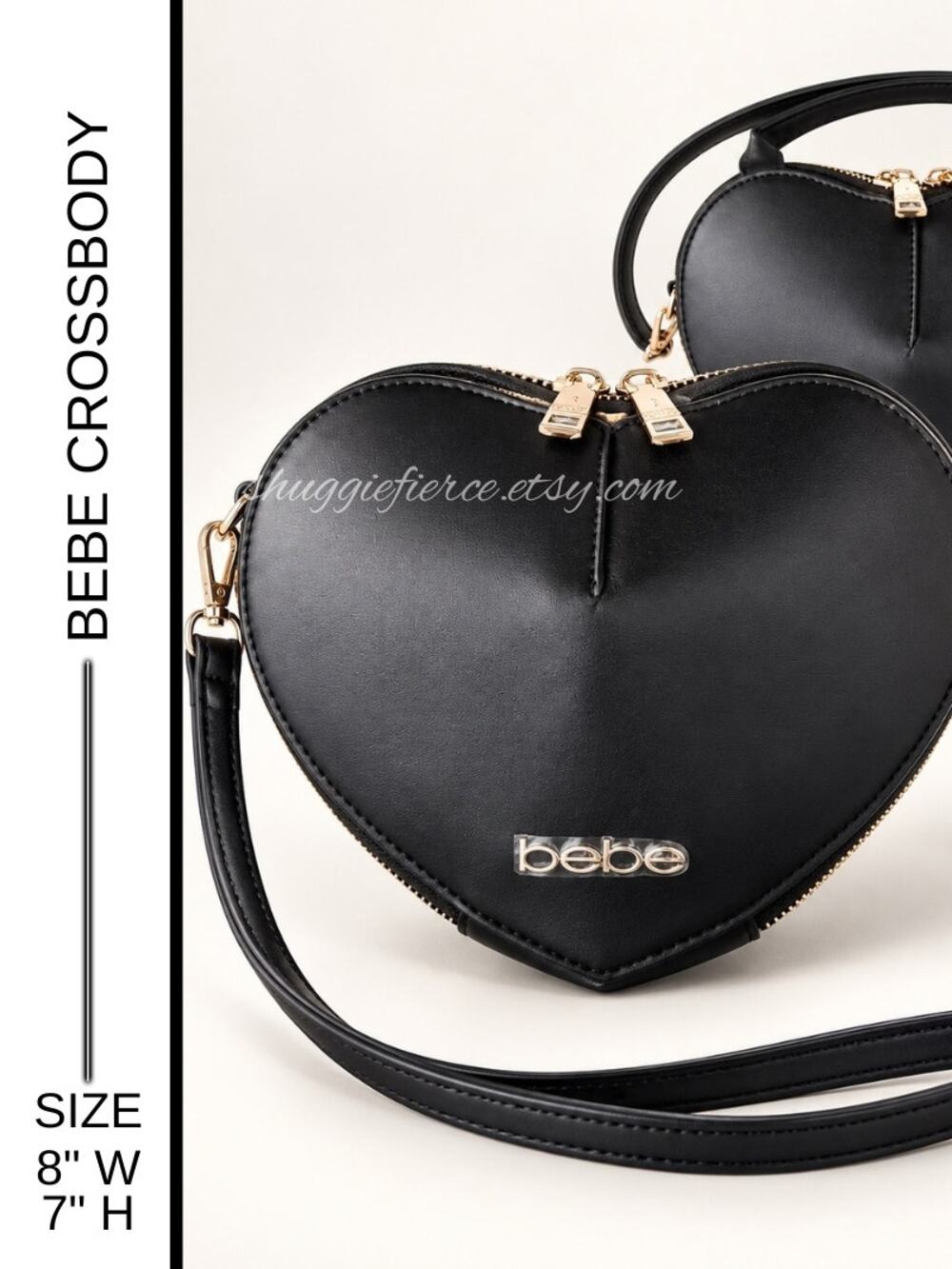 MSRP: $69 | ✨ bebe Malou Black Heart Crossbody Bag | NWT ✨SAME/NEXT DAY SHIP